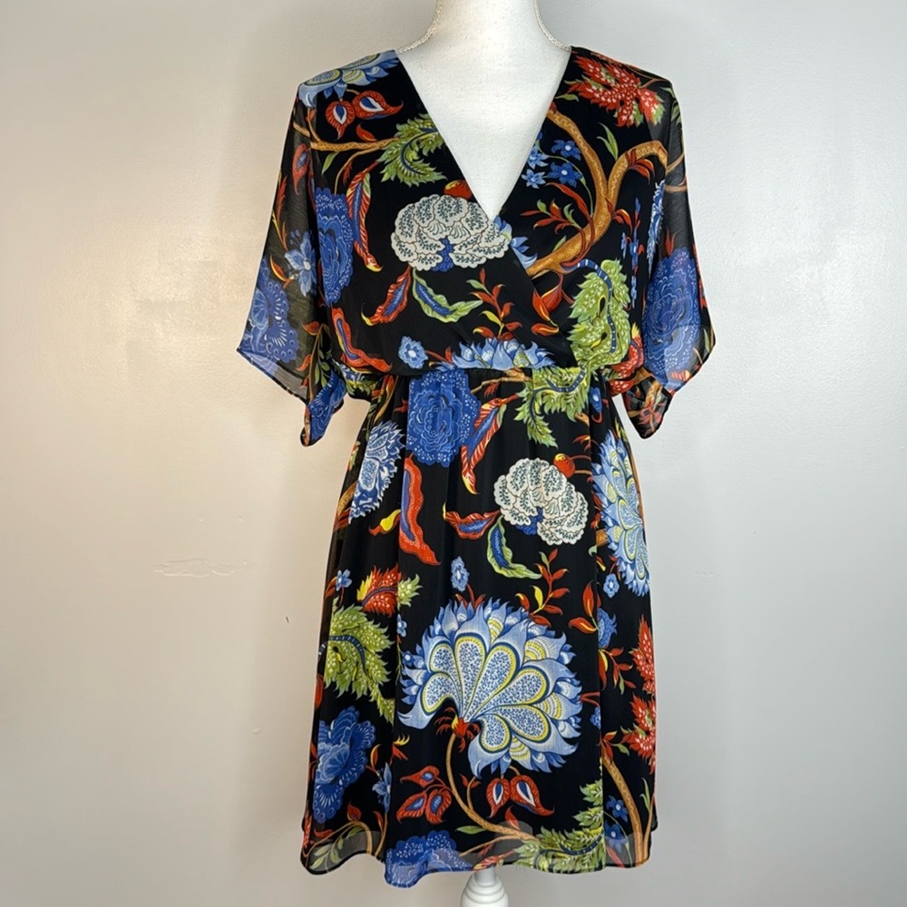 Alice + Olivia Black Floral Mini Dress